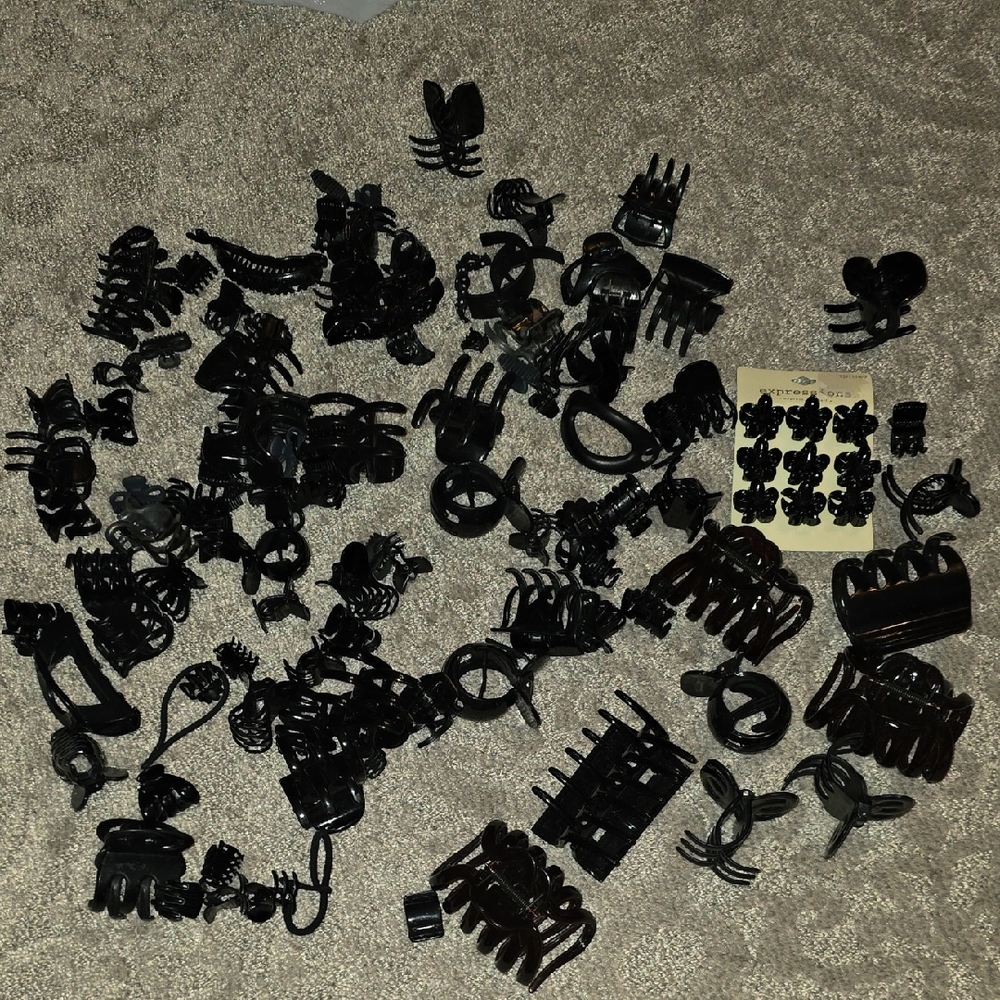 Elegant Black Hair Claw Clips Set